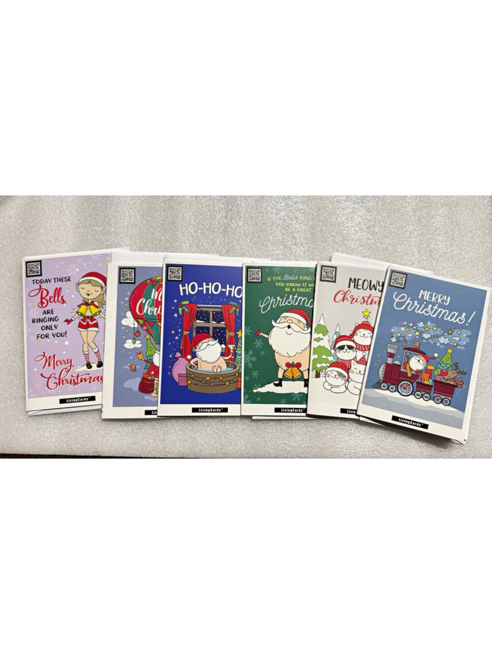 LivingCards AR Augmented Reality Christmas Cards Variety Pack Santa Cat Train